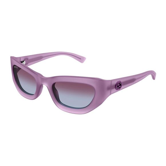 Gucci Sunglasses Cat Eye Full Rim Matte Milky Lilac Frame and Violet Gradient
